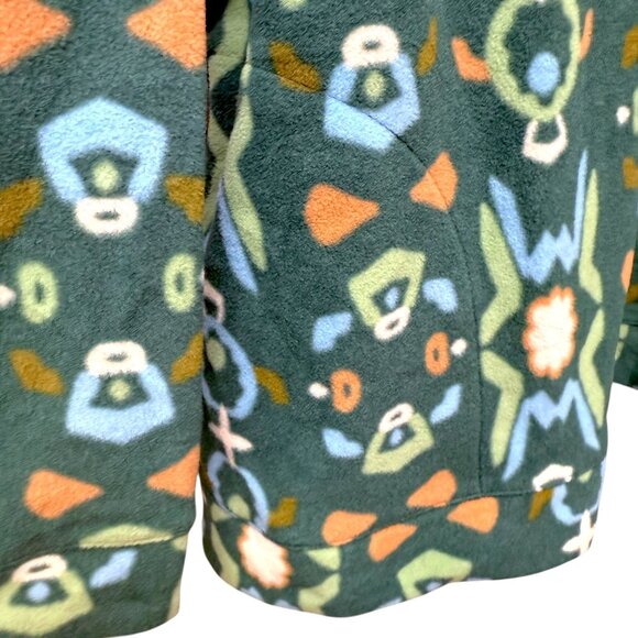 Sport Savvy Fleece Pullover Plus Size 2X Green Print 1/4 Zip Mockneck NWOT - Picture 7 of 9